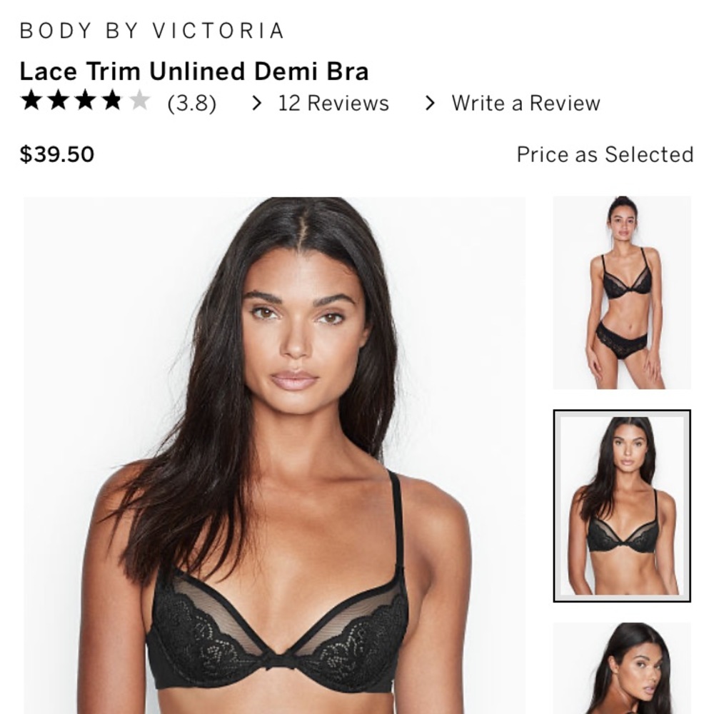 Victoria’s Secret Lace Trim Unlined Demi Bra